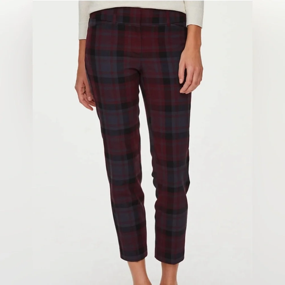 LOFT Modern Skinny Ankle Plaid Pants Size 8P - Picture 1 of 9